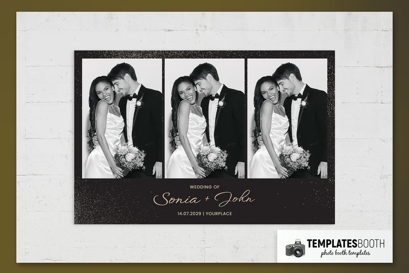 Minimalist Wedding Photo Booth Template V4 photo booth template: landscape wedding print