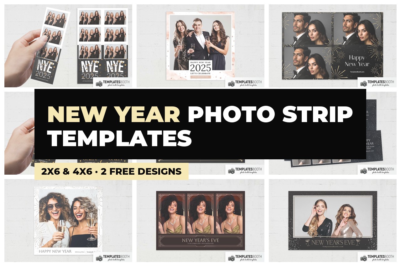 13 New Year Photo Strip Templates