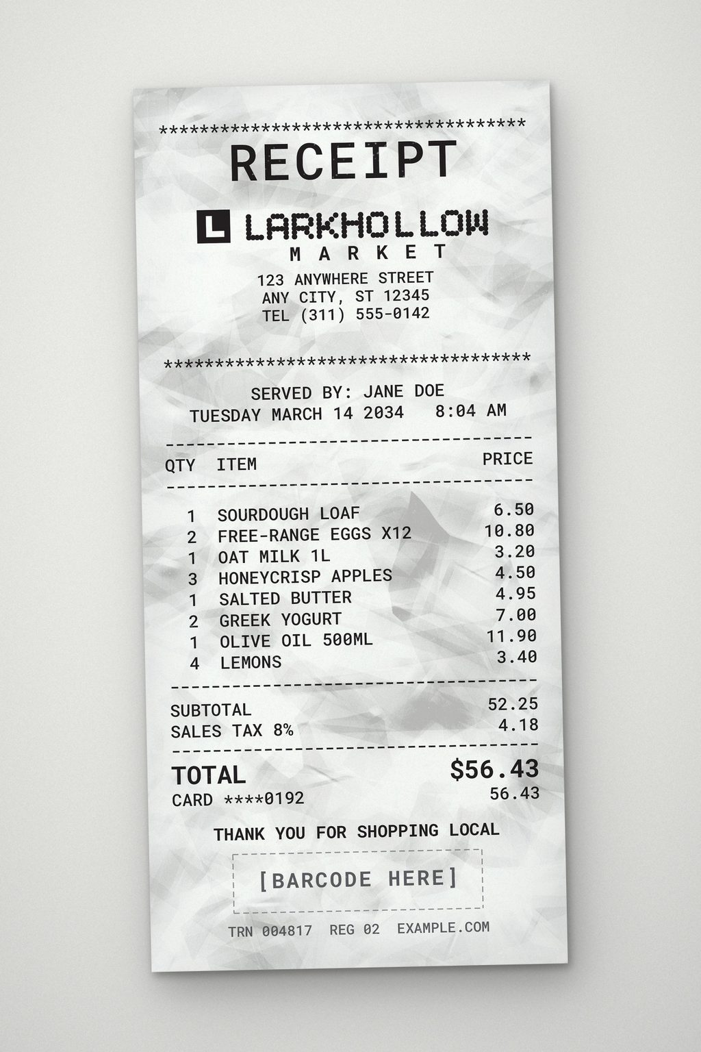 Receipt Template (PSD) - DesignerCandies