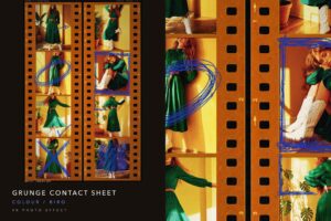 Vintage Film Strip Contact Sheet Template in PSD