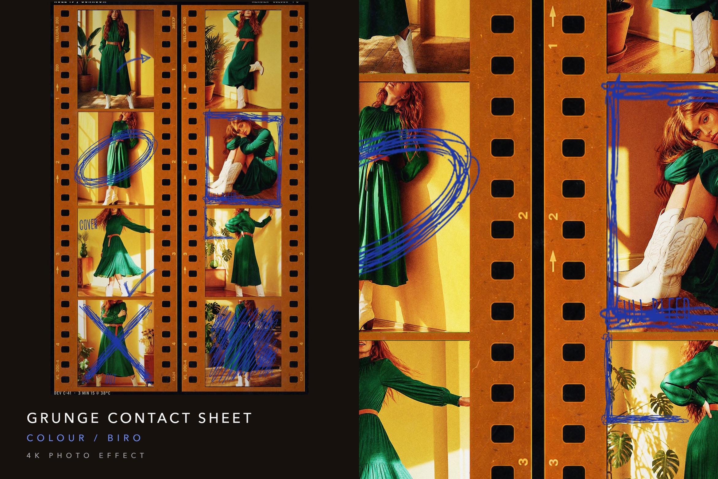 Vintage Film Strip Contact Sheet Template in PSD
