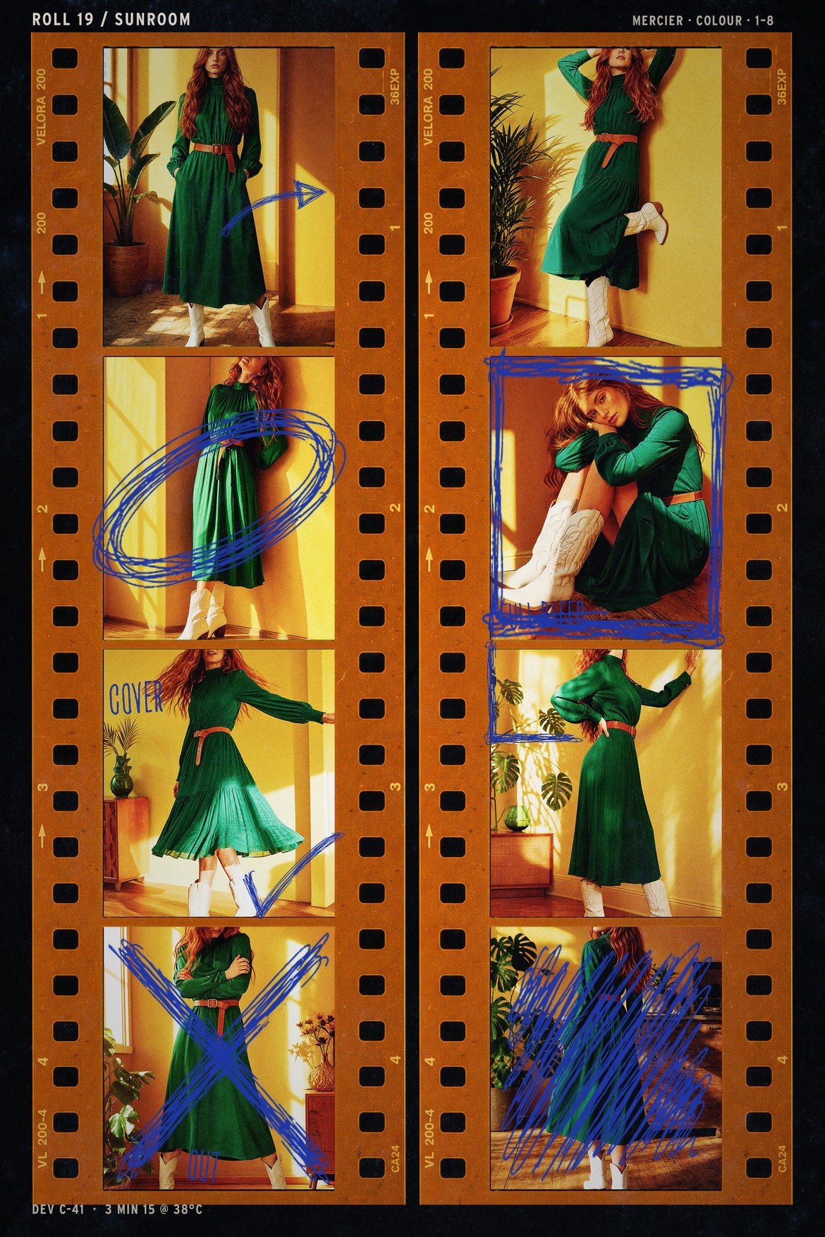 Vintage Film Strip Contact Sheet Template in PSD