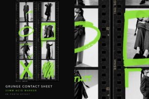Vintage Film Strip Photo Collage Template in PSD