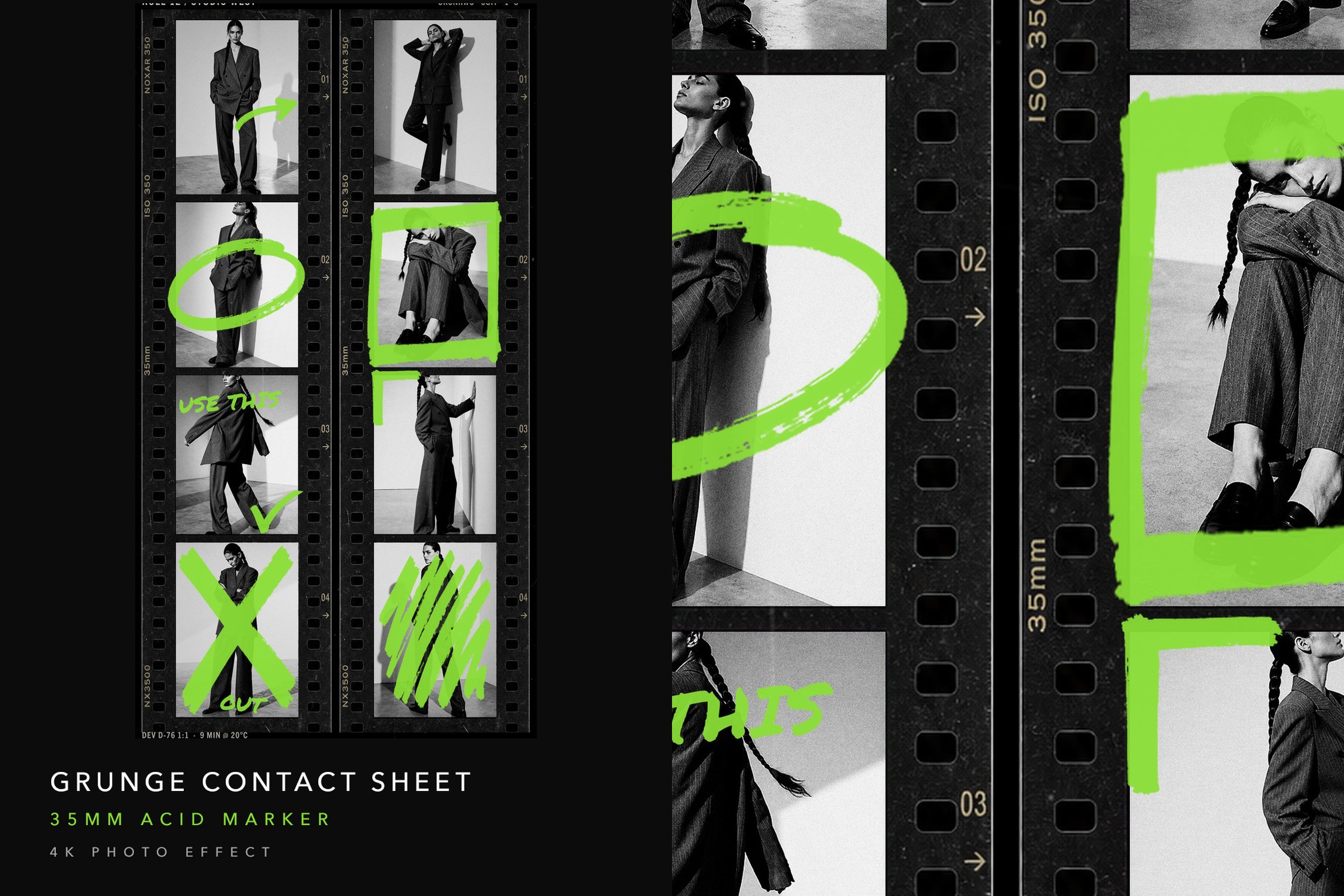 Vintage Film Strip Photo Collage Template in PSD