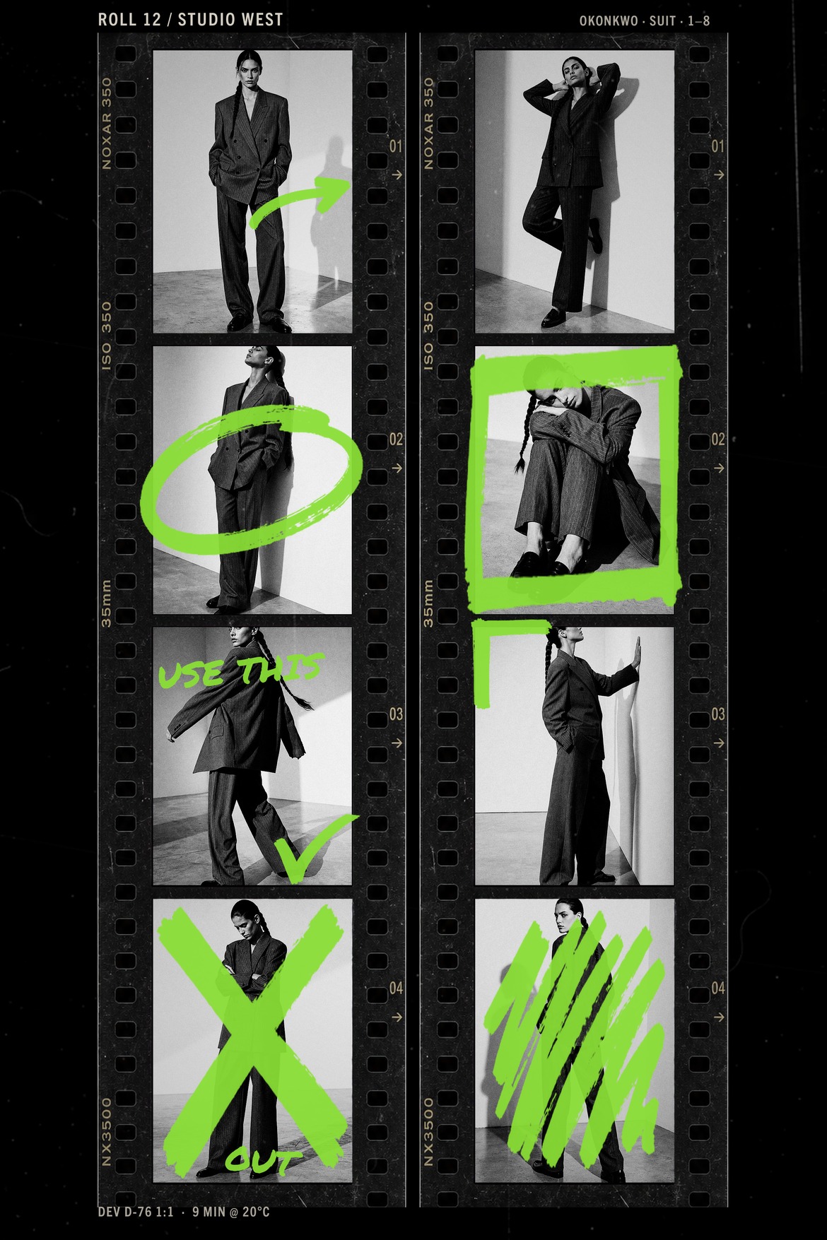 Vintage Film Strip Photo Collage Template in PSD