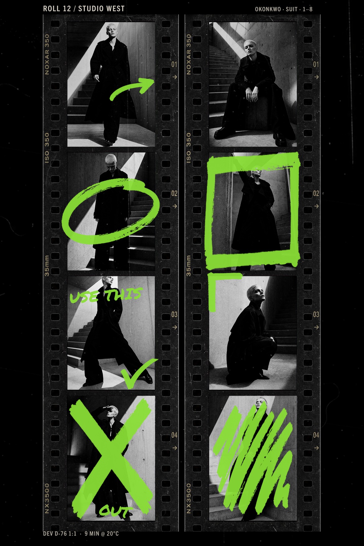 Vintage Film Strip Photo Collage Template in PSD