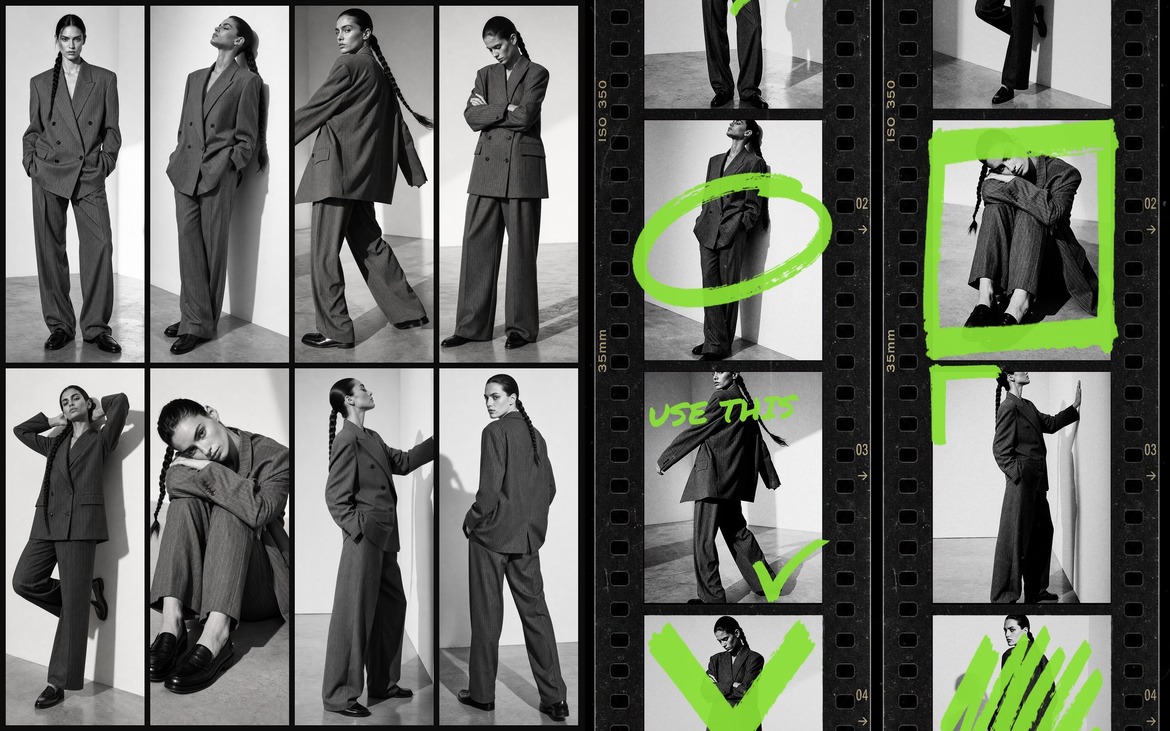 Vintage Film Strip Photo Collage Template in PSD