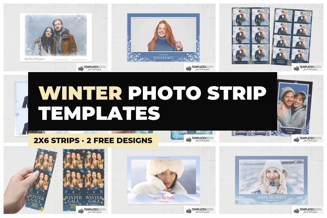 12 Winter Photo Strip Templates for 2026